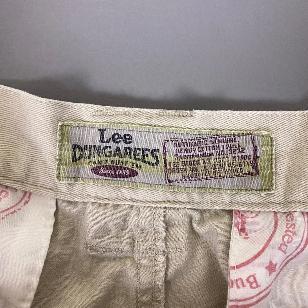 Lee Dungarees Shorts Men's Size 36 Khaki Tan Cotton Twill Cargo Heavy Duty